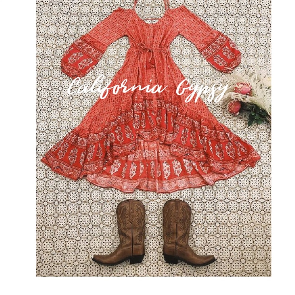 Western Gypsy boho bull steer dress - Picture 11 of 14